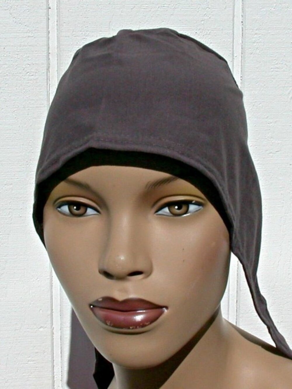 Charcoal Cotton Tie Back Bonnet Hijab Undercap